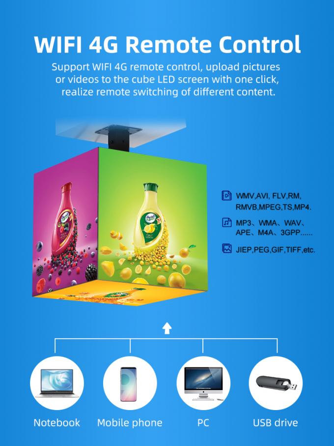 Cube LED Display P2.5 P3 P4mm Op maat gemaakt Retail Store Advertising Cube LED Screen 4