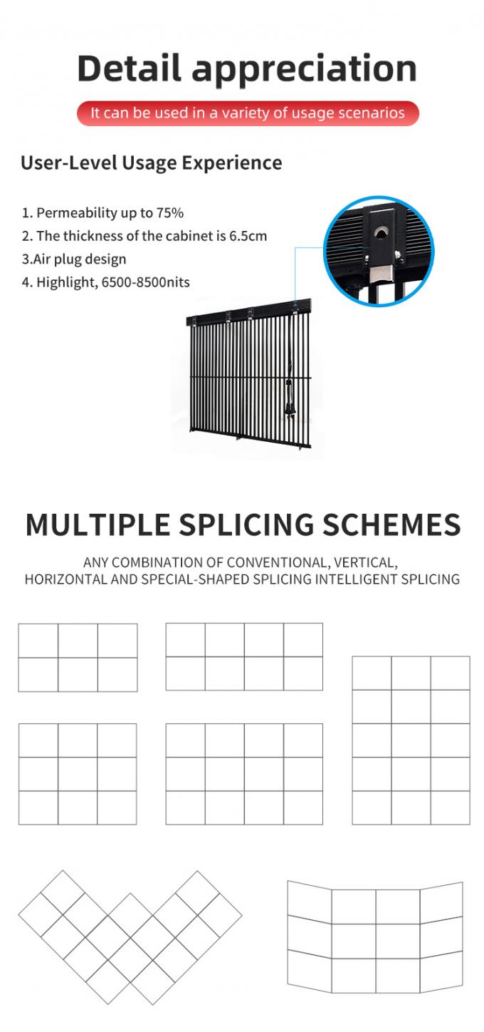 Doorzichtig LED-scherm Display Doorzichtig glazen raam LED Doorzichtig videowand Flexibel paneel Hoog helderheidLED-scherm 2