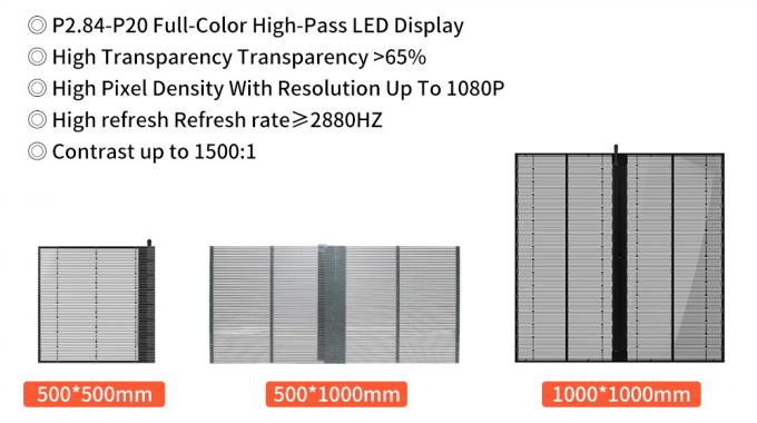 3.91-7.82mm Pixel Pitch Transparante LED-scherm met 75% transparantie voor 5-100m kijkafstand 7