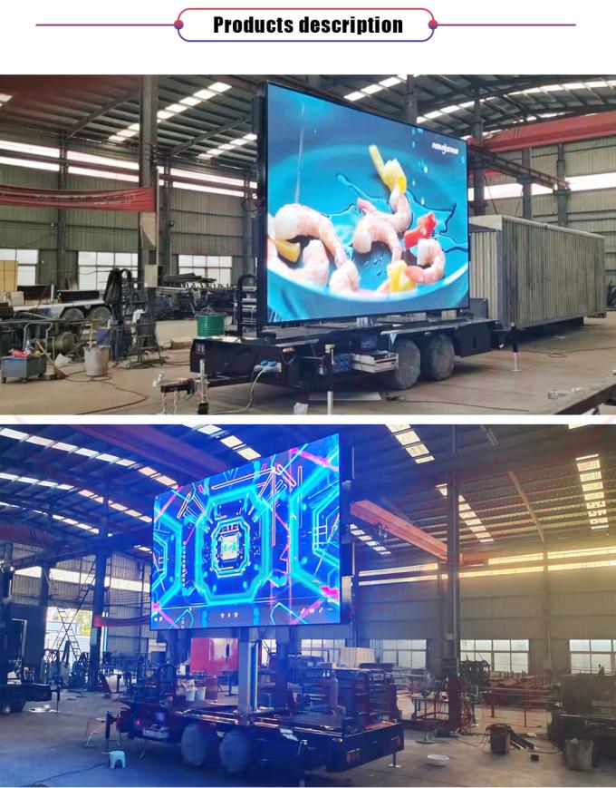 Outdoor P4 LED Sign Screen Trailer Zonnepanelen Reclame Trailer HD LED Display 0