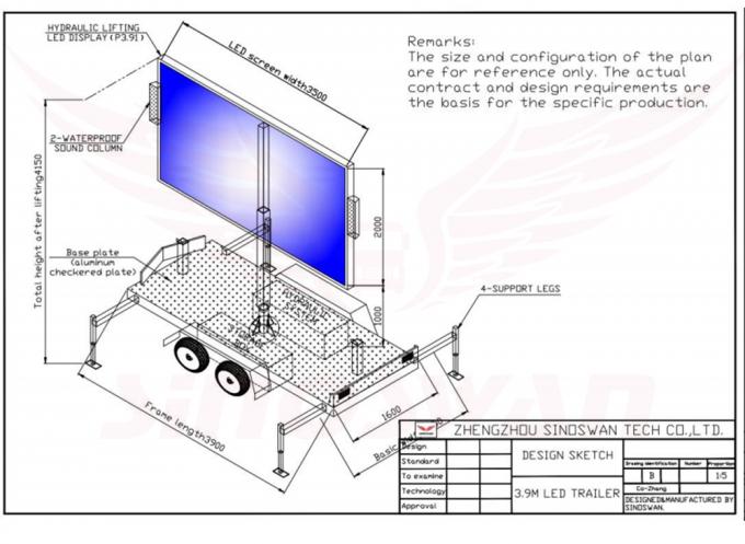 Outdoor P4 LED Sign Screen Trailer Zonnepanelen Reclame Trailer HD LED Display 2
