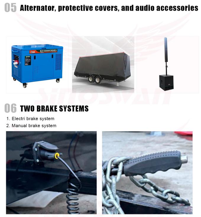 Outdoor P4 LED Sign Screen Trailer Zonnepanelen Reclame Trailer HD LED Display 5