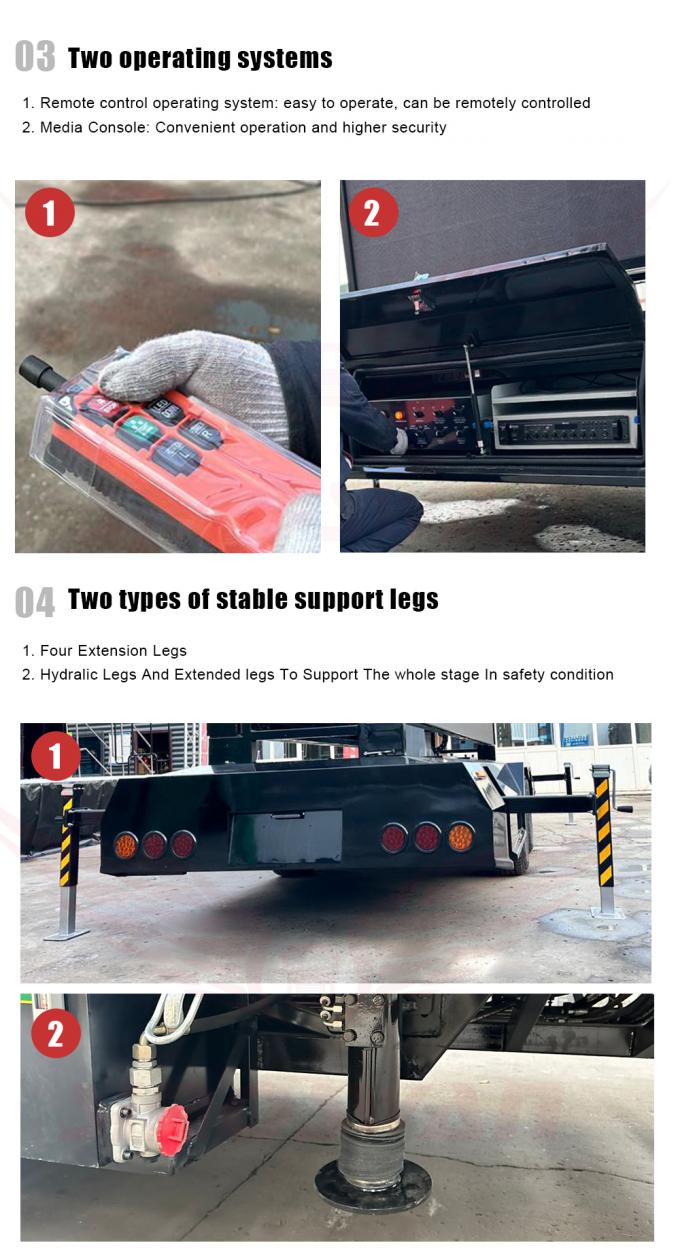 Outdoor P4 LED Sign Screen Trailer Zonnepanelen Reclame Trailer HD LED Display 4