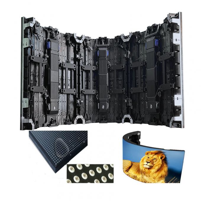 Gebogen scherm indoor/outdoor flexibele LED video wall huur LED display voor tentoonstelling & podium activiteiten - P2.976 P3.91 P4.81 2