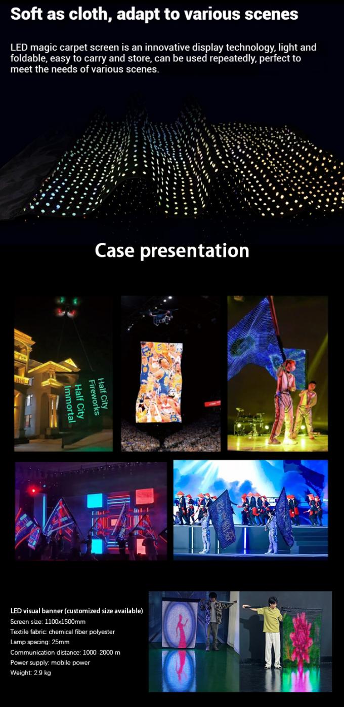Vliegende LED-display met Drone Magic Carpet Scherm LED-filmscherm Oplaadbaar voor Buitenreclame Aangepast 8